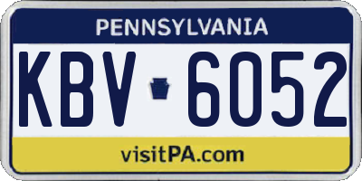 PA license plate KBV6052