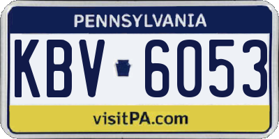 PA license plate KBV6053
