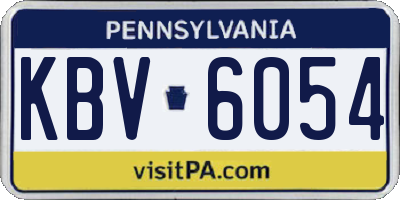 PA license plate KBV6054