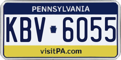 PA license plate KBV6055