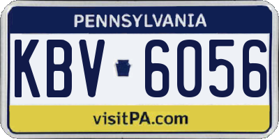 PA license plate KBV6056