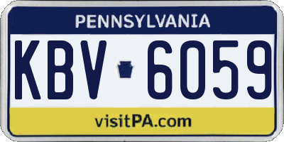 PA license plate KBV6059