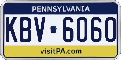 PA license plate KBV6060