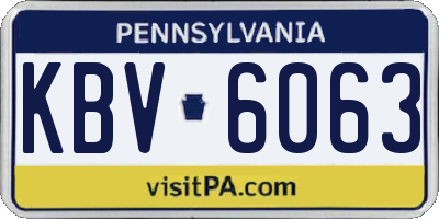 PA license plate KBV6063