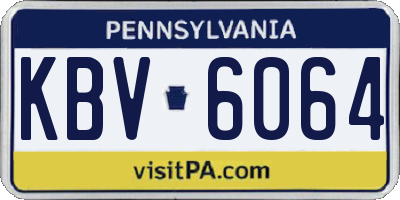 PA license plate KBV6064