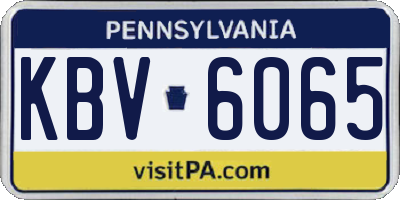 PA license plate KBV6065