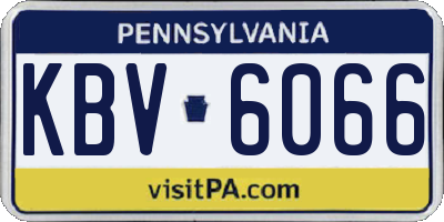PA license plate KBV6066