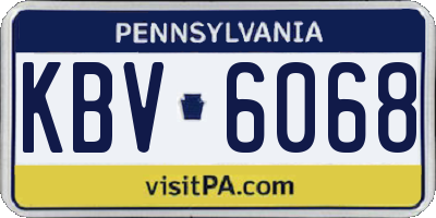 PA license plate KBV6068