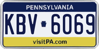 PA license plate KBV6069