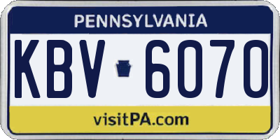 PA license plate KBV6070