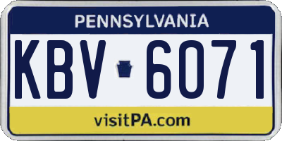 PA license plate KBV6071