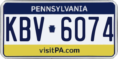 PA license plate KBV6074