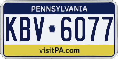 PA license plate KBV6077
