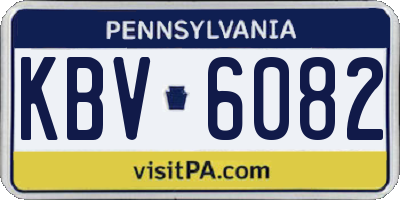 PA license plate KBV6082