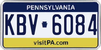PA license plate KBV6084
