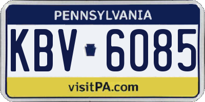 PA license plate KBV6085