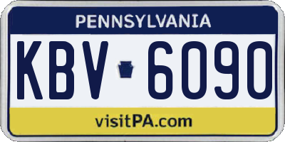 PA license plate KBV6090