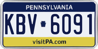 PA license plate KBV6091