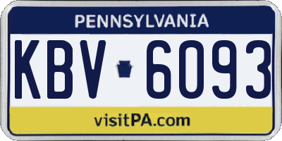 PA license plate KBV6093