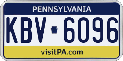 PA license plate KBV6096
