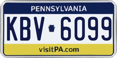 PA license plate KBV6099