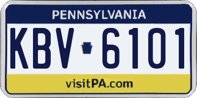 PA license plate KBV6101