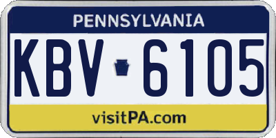 PA license plate KBV6105