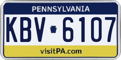 PA license plate KBV6107