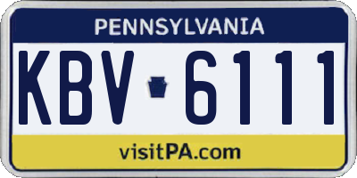 PA license plate KBV6111