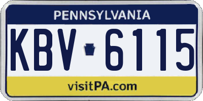PA license plate KBV6115