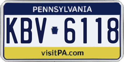 PA license plate KBV6118