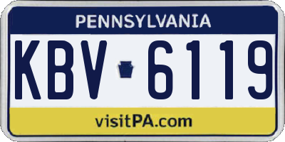 PA license plate KBV6119