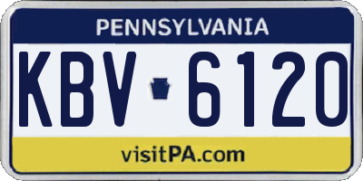 PA license plate KBV6120