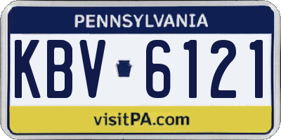 PA license plate KBV6121