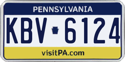 PA license plate KBV6124