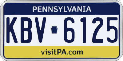 PA license plate KBV6125