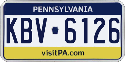 PA license plate KBV6126