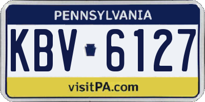 PA license plate KBV6127