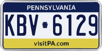 PA license plate KBV6129