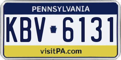 PA license plate KBV6131