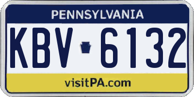 PA license plate KBV6132