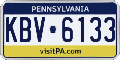 PA license plate KBV6133