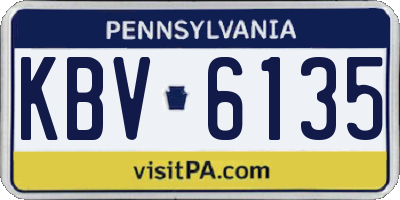PA license plate KBV6135