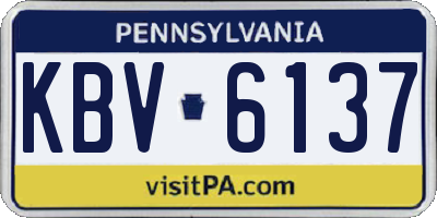 PA license plate KBV6137