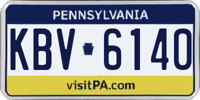 PA license plate KBV6140
