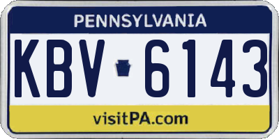 PA license plate KBV6143