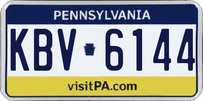 PA license plate KBV6144