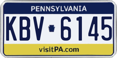 PA license plate KBV6145