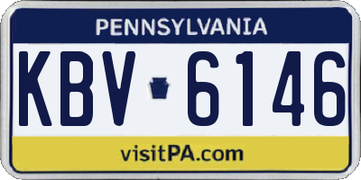 PA license plate KBV6146