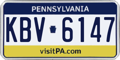PA license plate KBV6147